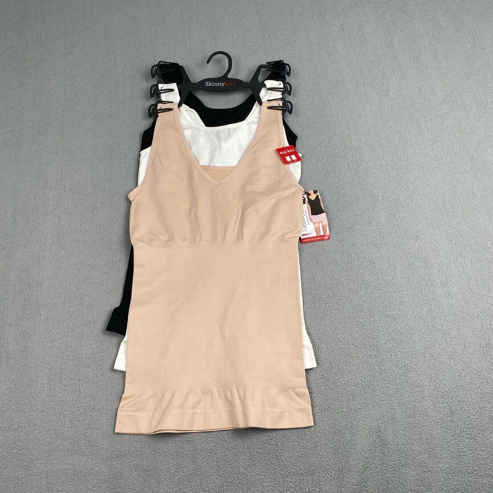 Skinnygirl Women's size M Scoop Neck Seamless Camisole, 3-Pack Smoother & Shaper